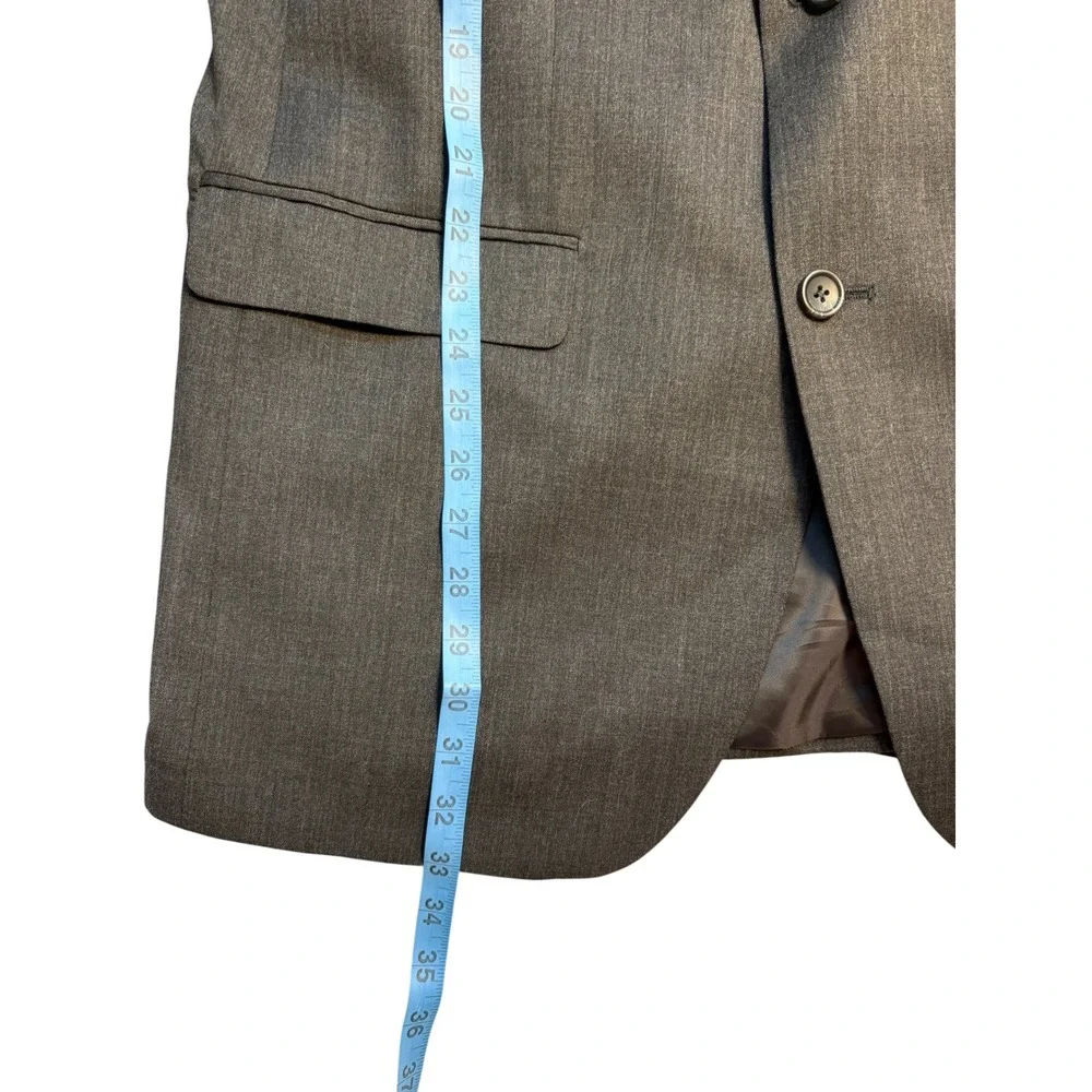 Banana Republic Mens Tailored Slim‎ Fit Suit Charcoal Gray 44L 37W Wool Blend